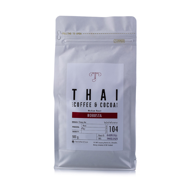 TCC กาแฟ โรบัสต้า Robusta  (500g.)คั่วกลาง,คั่วเข้ม