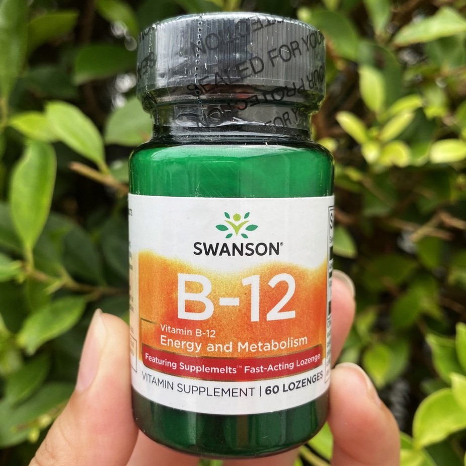 วิตามินบี 12 แบบเม็ดอม Vitamin B12 (as Methylcobalamin) 5000 mcg 60 Lozenges (Swanson®) B-12