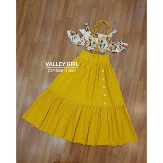 เซ็ตเสื้อ กระโปรงยาว size L ป้าย valley girl