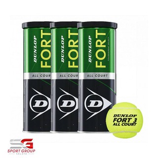 Dunlop AO ลูกเทนนิส FORT ALL COURT (กระป๋องละ 3 ลูก)แท้100%