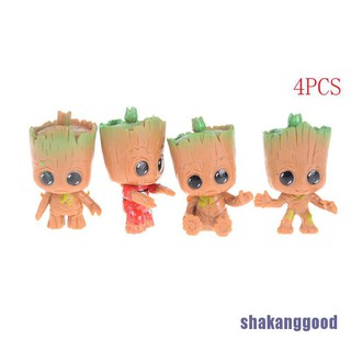 Skth ตุ๊กตาฟิกเกอร์ Guardians of the Baby Groot PVC ของเล่นสําหรับเด็ก 4 ชิ้น