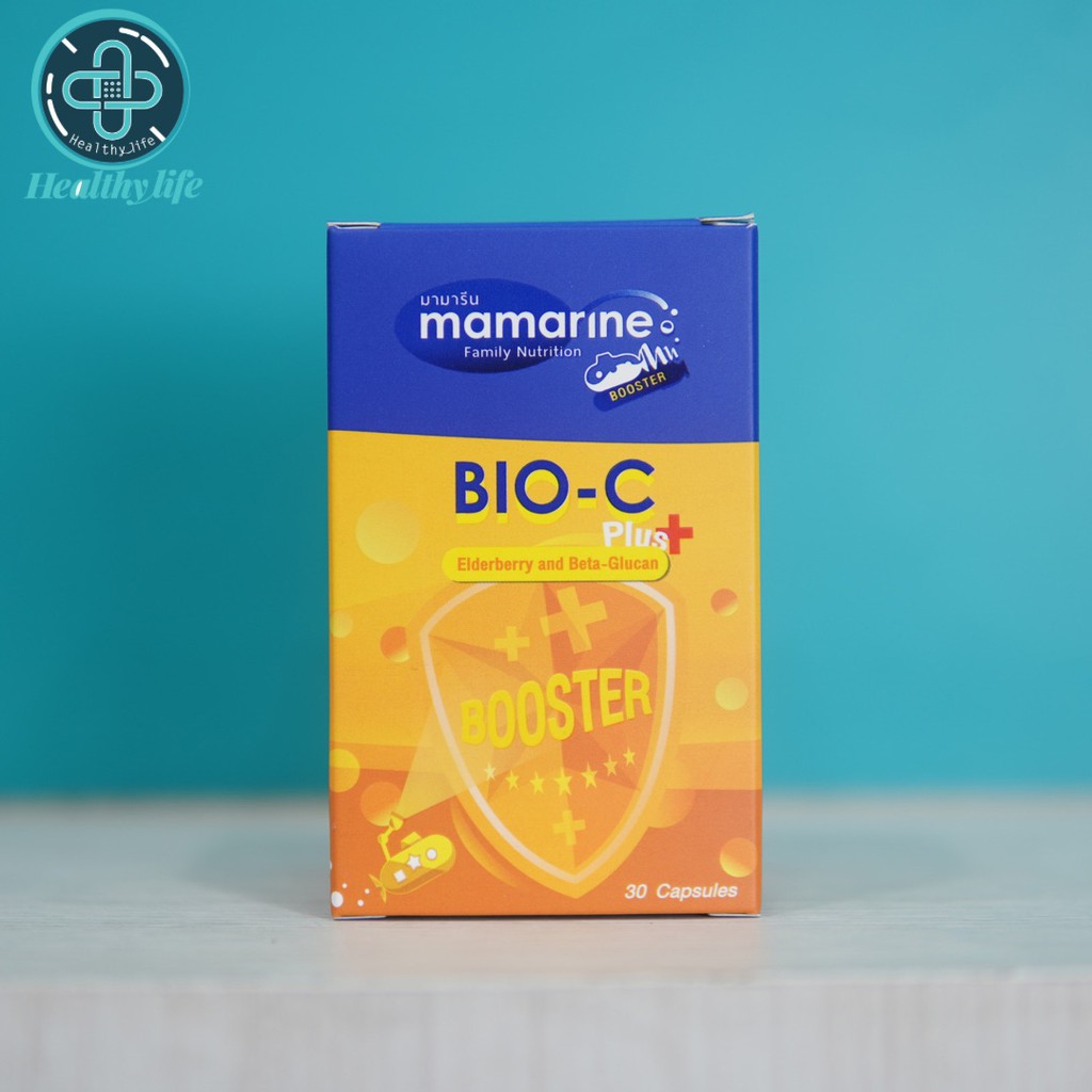 Mamarine BIO-C plus elderberry and beta-glucan 30 แคปซูล