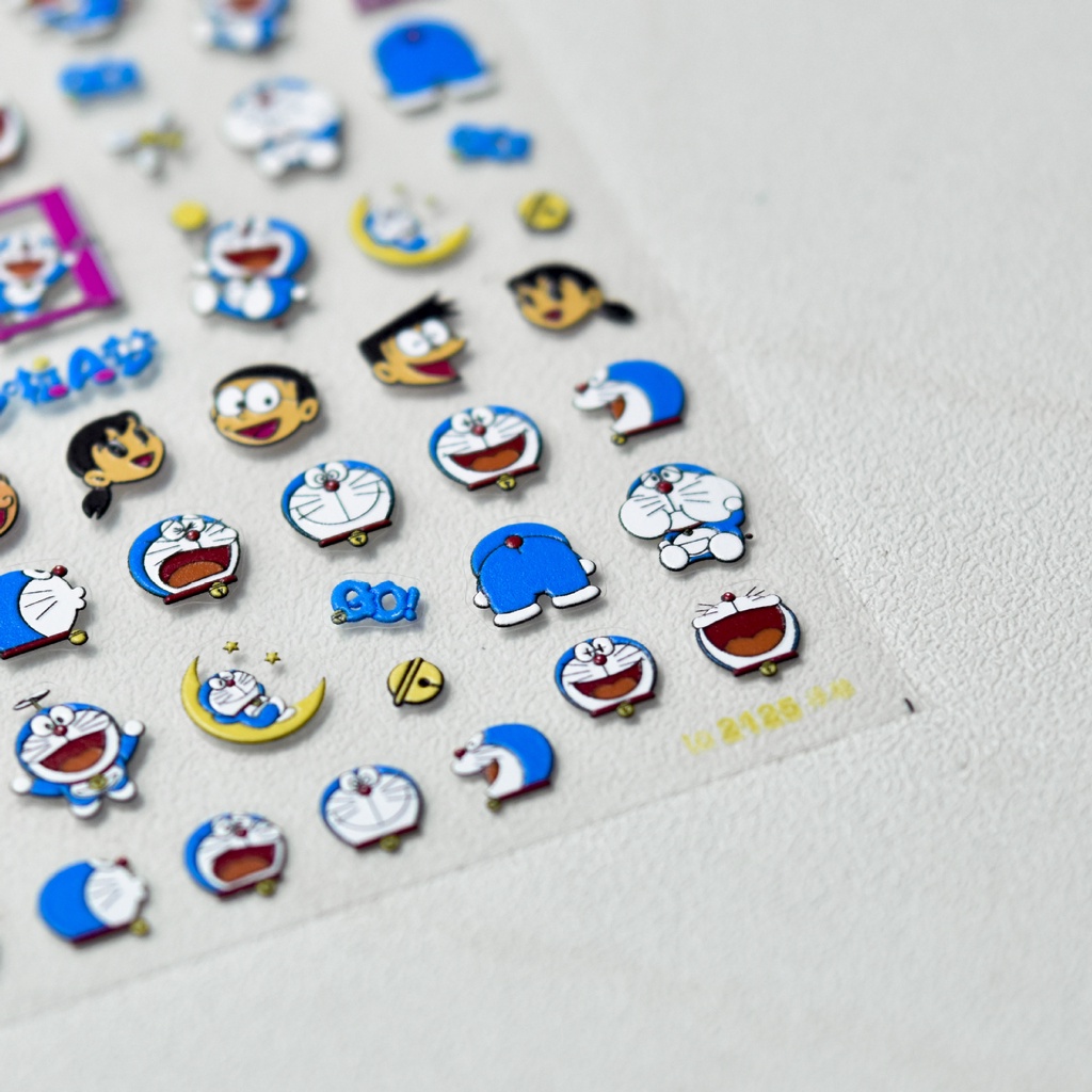 [SESAME] Doraemon Winnie the Pooh Embossed Nail Sticker สติ๊กเกอร์ติดเล็บ แผ่นแปะเล็บ