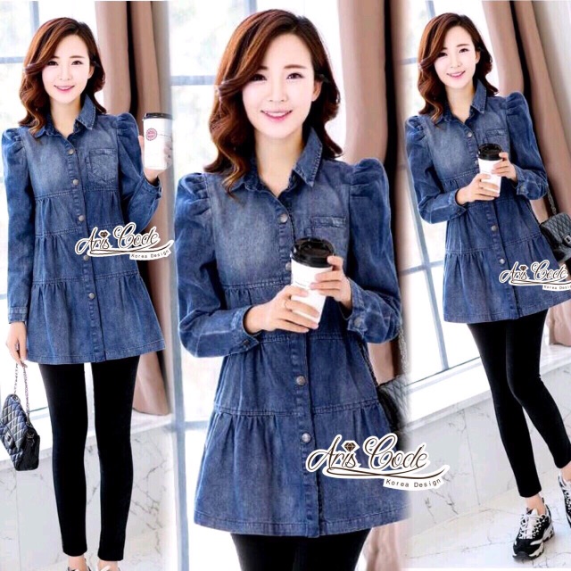 💞💫Jacket jeans long-sleeved Korean wild cowboy casual by Aris Code