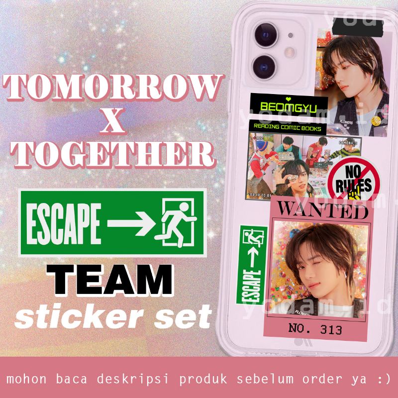 DIY STICKER CASE, AESTHETIC STICKER KPOP TXT STICKER - FIGHT OR ESCAPE (ทีม ASCAPE) ชุดสติ๊กเกอร์