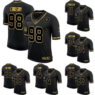 เสื้อกีฬาแขนสั้น ลายทีมชาติฟุตบอล Las Vegas Raiders NFL Crosby Waller Carr Jackson Ruggs Jacobs