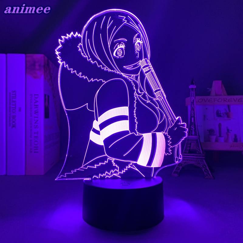 มังงะ Fire Force Hibana Led โคมไฟสําหรับห้องนอนเด็กตกแต่ง Night Light ของขวัญวันเกิดโต๊ะอะนิเมะ 3d L