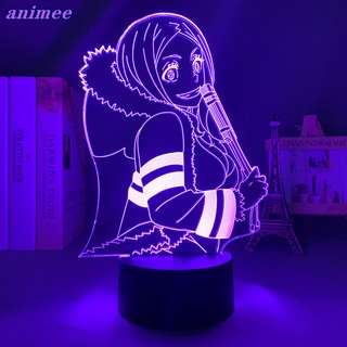 โคมไฟตั้งโต๊ะ Led รูปมังงะ Hibana 3d ของขวัญวันเกิด สําหรับตกแต่งห้องนอนเด็ก