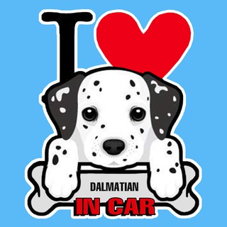 สติกเกอร์ จุ๊บติดกระจก แผ่นแม่เหล็กติดรถยนตร์ สติกเกอร์หมา DALMATIAN AC9B