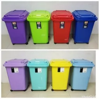 ถังพลาสติกเกรดเอ ใส่ผ้า 60ลิตร มีล้อ สีสันสวยงาม ไม่เหม็น
