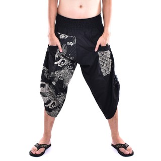 กางเกงซามูไร เอวยางยืด Samurai pants elastic waist (Unisex)