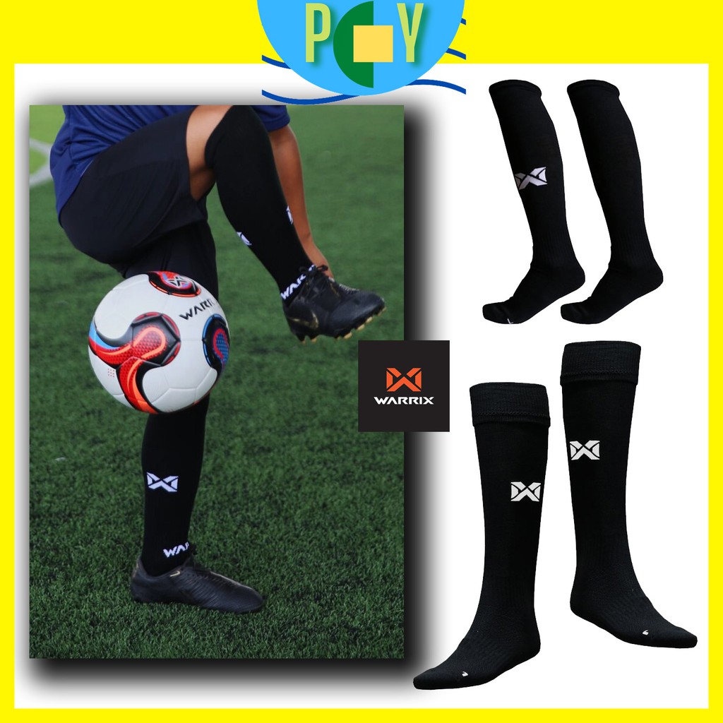 🔥🔥ถูกที่สุด🔥🔥 มือ1!! ถุงเท้าฟุตบอลวอริกซ์ warrix WC-1519 สีดำ ถุงเท้าฟุตบอลข้อยาว