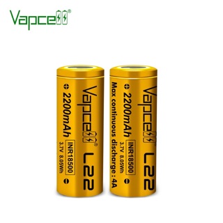 Vapcell INR18500 L22 (2200mAh 3.7V)แพค 2 ก้อน ของแท้ เช็คโค๊ดได้