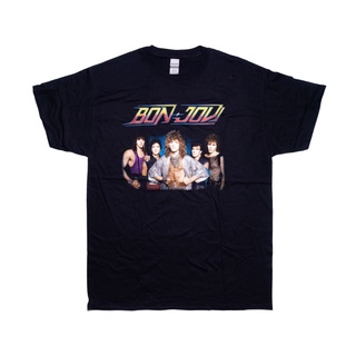 เสื้อยืดโอเวอร์ไซส์เสื้อยืด Band - BON JOVI - TOUR 84 - MS-4XL