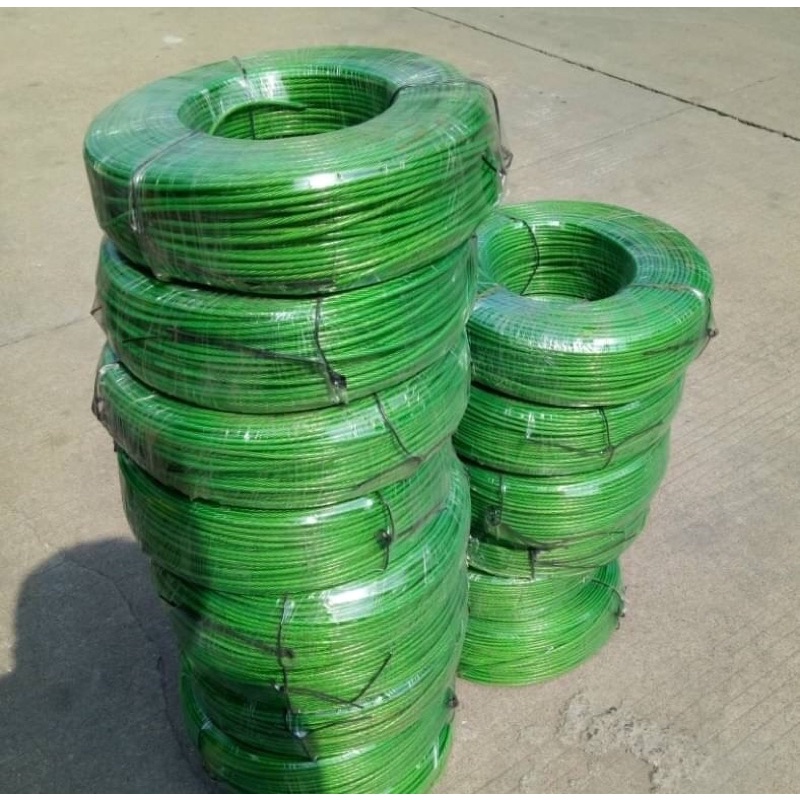 สลิงสแตนเลสเคลือบpvcสีเขียว 3.5มิลราคาแบ่งขายต่อเมตร