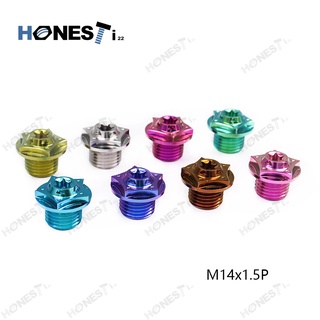 Honesti22 ฝาครอบถ้วยไทเทเนียม Gr5 M14 Honda/Yamaha/Suzuki.