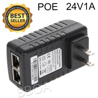 POE DC อะแดปเตอร์ Adapter 24V 1A POE Injector AP Power Over Ethernet Adapter 1 ชิ้น.