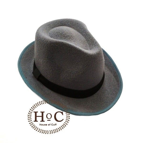 หมวก Houseofcuff Fedora DARK GREY FEDORA หมวก LAKEN