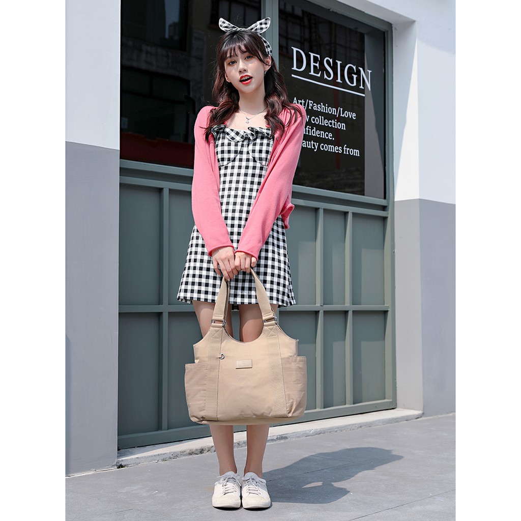 GUDIKA-พร้อมส่ง🔥 กระเป๋าสะพายข้างแฟชั่น TOTE BAG รุ่นใหม่ 2021 ผู้หญิง เกรดพรีเมี่ยม ผ้าไนลอน กันน้ำ100% รุ่น-5064