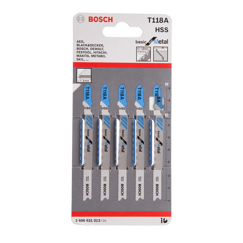 ฺBOSCH ใบเลื่อยจิ๊กซอ-ตัดเหล็ก (T118A)