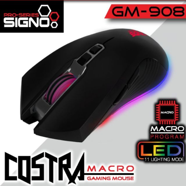 Mouse Gaming Macro Signo Costra Gm-908