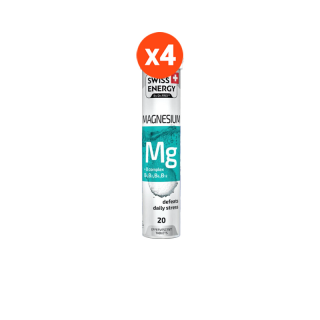 Swiss Energy Magnesium+B Complex (4หลอด) วิตามินเม็ดฟู่ ตัวช่วยสำหรับนอนไม่หลับ หลับไม่สนิท ลดไมเกรน (SEM_4)