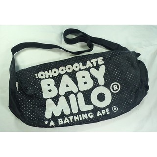 Chocoolate X Baby Milo X BAPE Duffle Bag Size 18" x 10" สีดำ มือสอง ของแท้