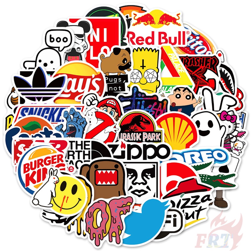 Classical Mixed Fashion Brand Logo S-3 Cool Cartoon Graffiti สติ๊กเกอร์ 50Pcs/Set Waterproof DIY Fashion Luggage Laptop Skateboard Decals Doodle สติ๊กเกอร์
