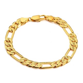 TANITTgems สร้อยข้อมือทองแบบเส้นแบน สำหรับผู้ชาย รุ่น BG70531 (Gold)#961