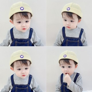 Baby hat spring and autumn thin boy landlord hat cute super cute girl sun hat children melon leather hat