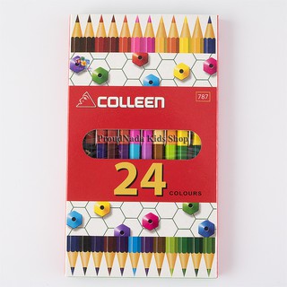 Colleen ดินสอสีไม้ คลอรีน 2 หัว 12 แท่ง 24 สี  รุ่น787