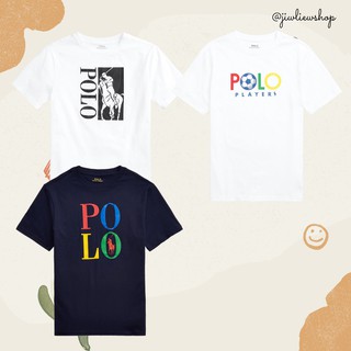 Spot Goods Polo เสื้อยืดโปโลสําหรับผู้ชายผู้หญิงผ้าฝ้ายแขนสั้นพิมพ์ลายหมี