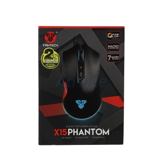 OPTICAL MOUSE FANTECH X15 PHANTOM GAMING (BLACK) ใช้งานยาวนานถึง 10 ล้านคลิก สามารถปรับค่าDPIสูงสุดถึง 4800