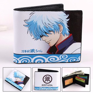 GINTAMA Sakata Gintoki การ์ตูนสี 3D ย่อหน้าสั้น ๆ กระเป๋าสตางค์หนัง