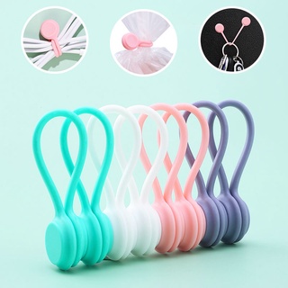 การแนบแม่เหล็กที่รัดสายชาร์จโทรศัพท์ (ได้4เส้น)ไว้จัดเก็บสายชาร์จให้สวยงาม