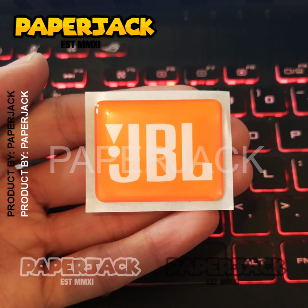 [ซื้อ3รับ1] Jbl SOUND STICKER EMBLEM AUDIO STICKER FLEXIBLE 3D BOX SHAPE SIZE 33MM X 40MM COOL