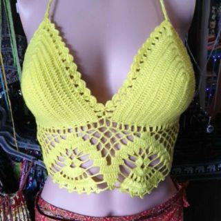 Handmade bikini top acrylic crochet