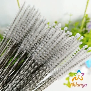 Ahlanya แปรงล้างหลอดดูด จุกนม ขนไนล่อน ไม่ทำให้เป็นรอย Stainless steel soft straw straw brush