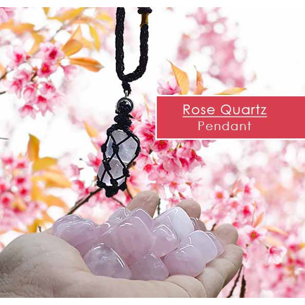 สร้อยคอหินจี้โรสควอตซ์ (LBP21)