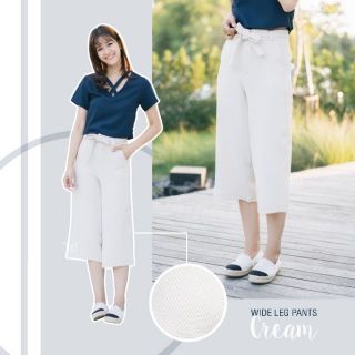 Wide Leg Pants กางเกงขาบาน กางเกงขาบานห้าส่วน Miladi