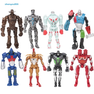 ของเล่นเด็กตุ๊กตาฟิกเกอร์ Anime Real Steel Adam Raider Led 8 ชิ้น