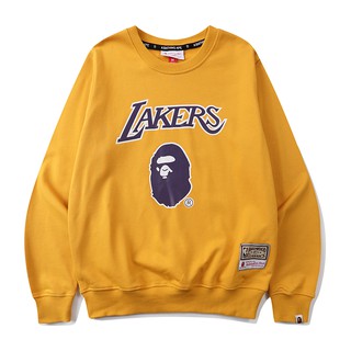 Bape x NBA Lakers เสื้อกันหนาว หมายเลขนักรบ 93 Jersey เสื้อกันหนาว ทรงหลวม Celtics