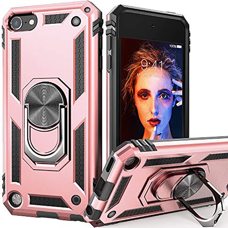 iPod Touch 7 Case Red iPod Touch 6 Case with Car Mount,IDweel Hybrid Rugged Shockproof Protective Cover with Built-in Kickstand for Apple iPod Touch 5 6 7th Generation 