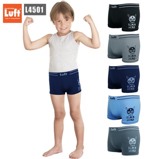 (แพ็ค 5ตัว/ 10ตัว) Luft kids บ๊อกเซอร์ กางเกงในเด็กชาย M, L, XL คละสี **ของแท้ 100%** กางเกงในเด็ก