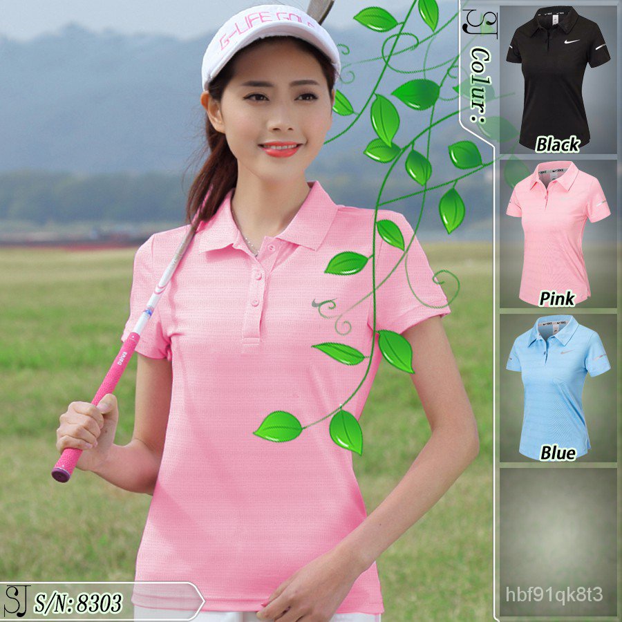 เสื้อผ้าผู้หญิง8303 Women Golf Polo Shirts Women's Fashion Casual Sweatshirts  nike Girls Quick-drying Short Sleeve Slim #1