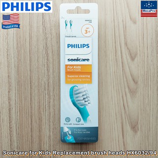 Philips® Sonicare for Kids Replacement brush heads HX6032/94 ฟิลิปส์ หัวแปรงสีฟันไฟฟ้า สำหรับเด็ก 2 ชิ้น/แพ็ค