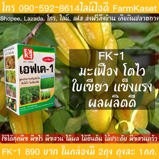 ปุ๋ยมะเฟือง การปลูกมะเฟือง ปุ๋ยงเร่งโต เร่งผลผลิตมะเฟือง ฉีดพ่น FK-1  มี N-P-K, Mg, Zn และสารจับใบ