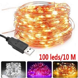 สายไฟ 100 LED 10 เมตรสำหรับตกแต่งคริสมาสต์