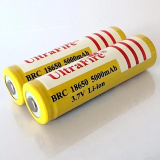 ถ่านชาร์จ ULTRAFRIE   Li-ion  18650 3.7V  5000mAh  แพค 2 ก้อน  YELLOW