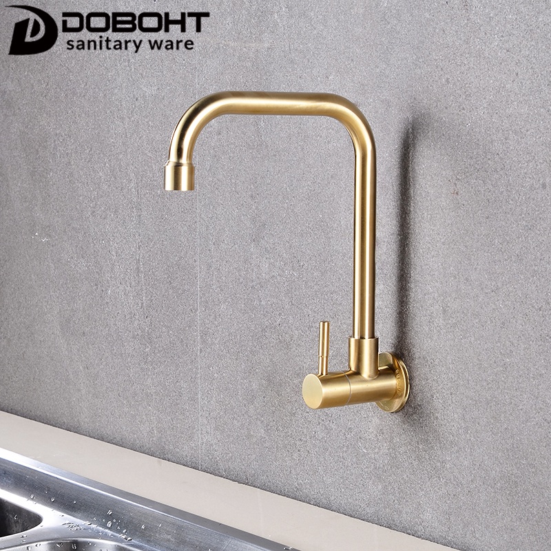DOBOHTนิกเกิลสแตนเลสทองสีก๊อกน้ำห้องครัวปรับได้CT017SS-GD